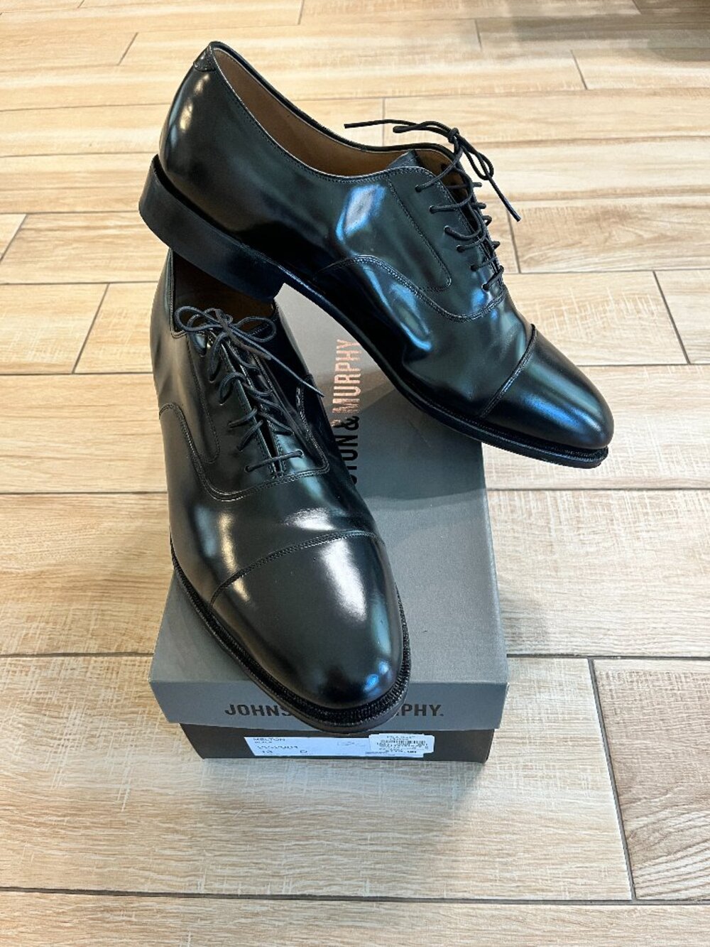 Mens Johnston & Murphy Melton Black Dress Shoes - 13